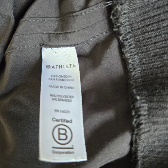 Athleta Zephyr Shell Tank Black Crew Neck Ribbed Trim Women XS - Picture 11 of 12